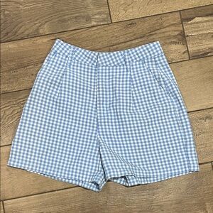 Blue Gingham Shorts